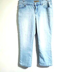 Vintage America Missy Size 8/29 Blue Jordan Destressed Boho Crop Denim Jeans